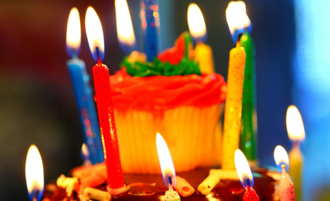 Обои картинки фото праздничные, день рождения, торт, свечи