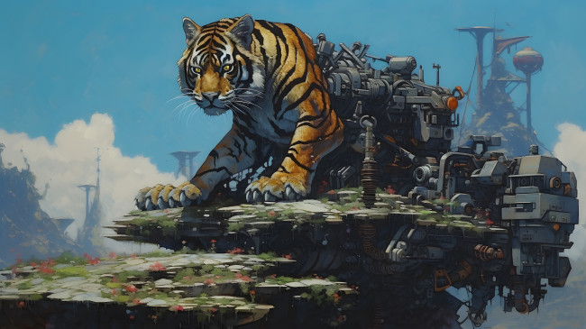 Обои картинки фото фэнтези, роботы,  киборги,  механизмы, животное, киборг