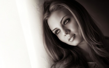 Картинка девушки -+лица +портреты черно-белая лицо