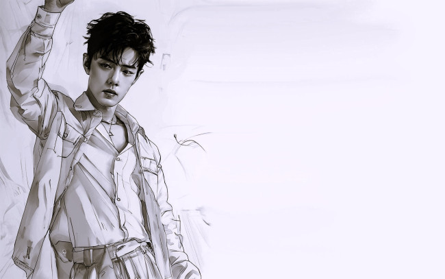 Обои картинки фото рисованное, люди, сяо, чжань, актер, пиджак, рубашка