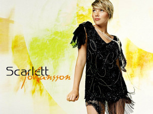 Картинка Scarlett+Johansson девушки  актриса блондинка улыбка взгляд ожерелье