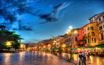 Картинка verona города огни ночного