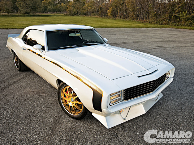 Обои картинки фото 1969, chevy, camaro, автомобили