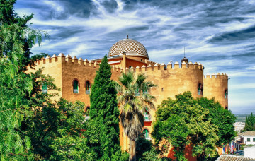 Картинка дворец альгамбра гранада испания города дворцы замки крепости купол стена мавританский стиль