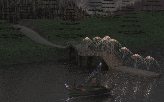 Обои картинки фото 3д, графика, sea, undersea, море, река, парусник