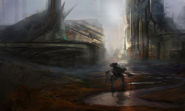 Обои картинки фото фэнтези, роботы, киборги, механизмы, вода