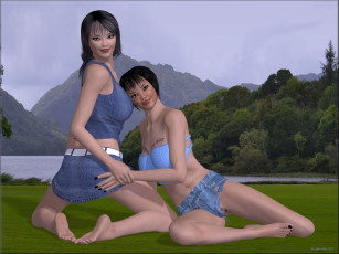 Картинка 3д+графика люди+ people девушки взгляд