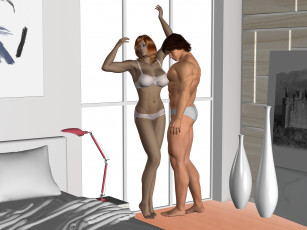 Картинка young+couple 3д+графика люди+ people мужчина девушка