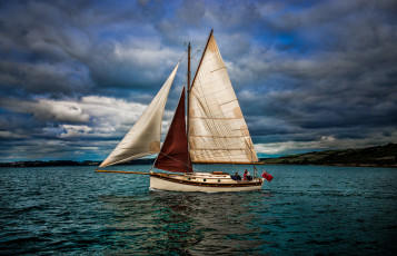 Картинка корабли Яхты паруса яхта тучи океан