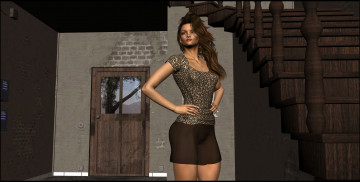 Картинка 3д+графика люди+ people взгляд девушка