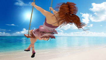 Картинка 3д+графика люди+ people качели