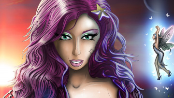 Картинка рисованные люди взгляд девушка фея