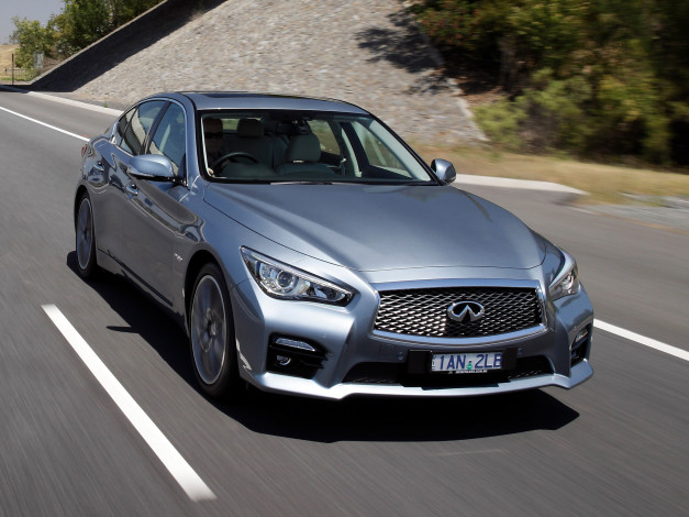 Обои картинки фото автомобили, infiniti, q50s, hybrid, au-spec, v37, 2014г, темный