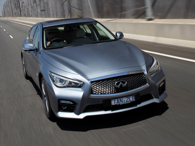 Обои картинки фото автомобили, infiniti, q50s, hybrid, au-spec, v37, 2014г, темный