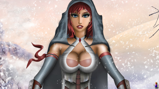 Обои картинки фото рисованные, люди, взгляд, девушка