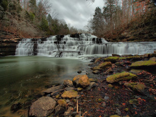 Картинка природа водопады водопад река лес