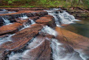 Картинка природа водопады лес река водопад