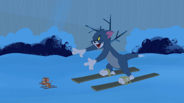 Картинка мультфильмы tom+and+jerry зима мышь кот