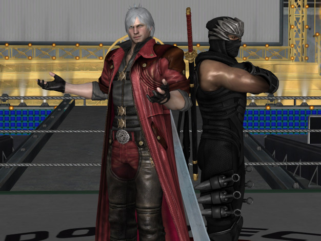 Обои картинки фото видео игры, dead or alive 5, ниндзя, фон, взгляд, парень