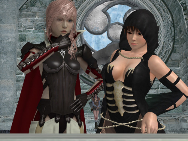 Обои картинки фото видео игры, dead or alive 5, взгляд, девушки, фон