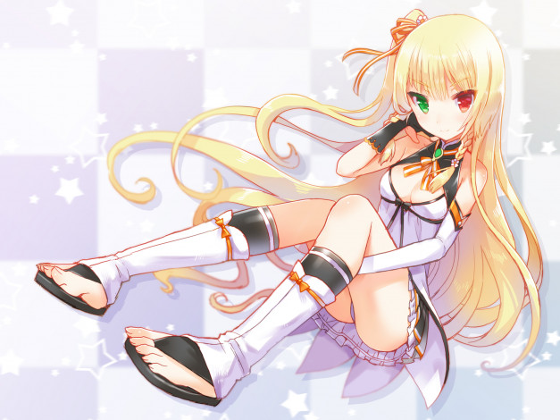 Обои картинки фото аниме, unknown,  другое, блондинка, взгляд, девушка, арт, kaworu