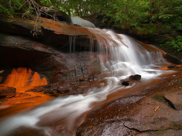Обои картинки фото природа, водопады, водопад, река, лес