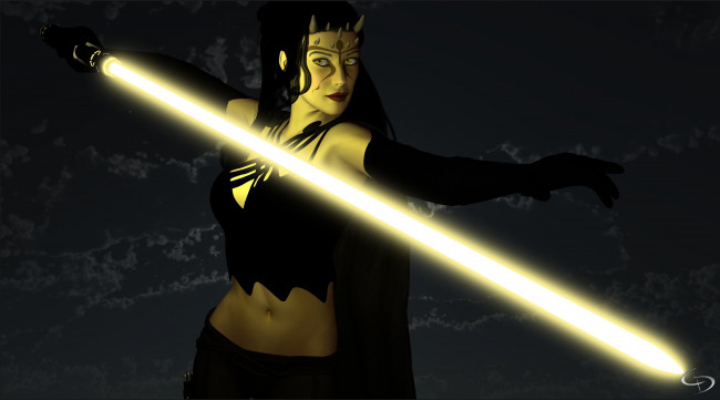 Обои картинки фото видео игры, star wars, девушка, оружие, фон, взгляд