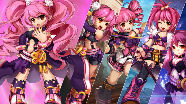 Обои картинки фото аниме, unknown,  другое, фон, волосы, взгляд, девушки