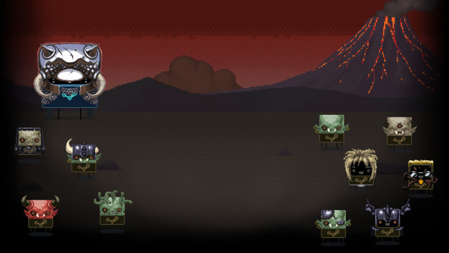 Обои картинки фото dire frog,  the tyrant king and friends, видео игры, ~~~другое~~~, гора, лава, монстры, фон, пиксели, monster, summer, sale