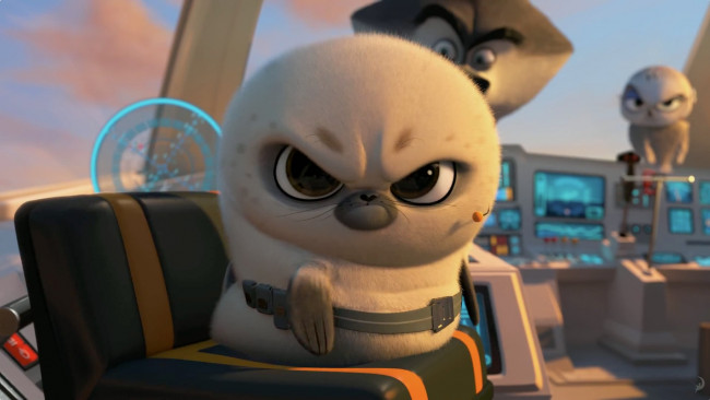 Обои картинки фото мультфильмы, the penguins of madagascar, фон, пингвин