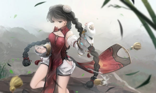 Обои картинки фото аниме, unknown,  другое, воин, девушка, kikivi, арт, доспехи