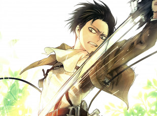Картинка аниме shingeki+no+kyojin леви
