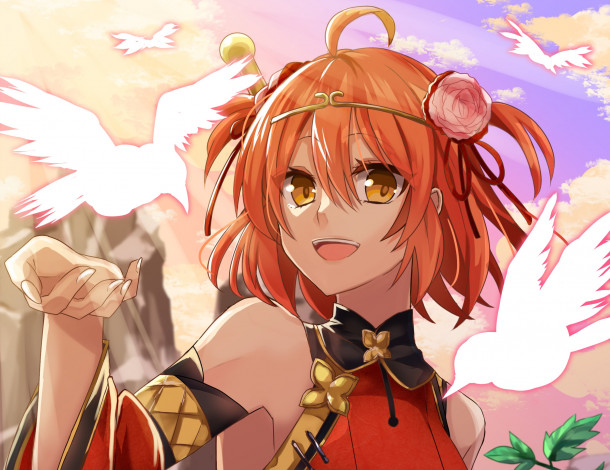 Обои картинки фото аниме, магия,  колдовство,  halloween, девушка