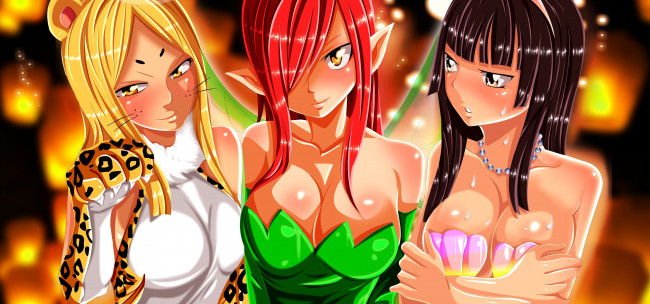 Обои картинки фото аниме, fairy tail, девушки