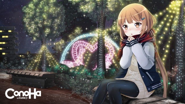 Обои картинки фото аниме, город,  улицы,  здания, девочка