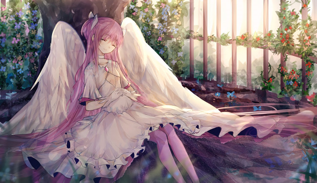 Обои картинки фото аниме, mahou shoujo madoka magika, kaname, madoka