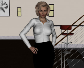 Картинка carabineers 3д+графика люди+ people девушка взгляд фон