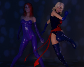 Картинка 3д+графика люди+ people девушки взгляд фон