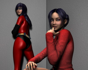 Картинка 3д+графика люди+ people девушки взгляд фон