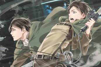 Картинка аниме shingeki+no+kyojin атака титанов