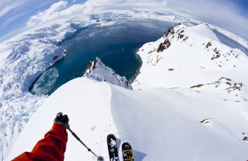 Картинка спорт лыжный+спорт лед спуск лыжи вода снег лыжник
