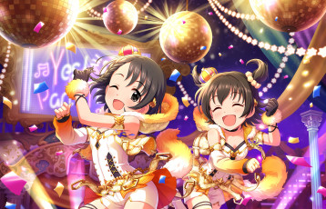 Картинка аниме idolm@ster девушки взгляд фон