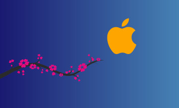 обоя компьютеры, apple, логотип, фон