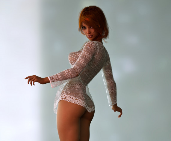 Обои картинки фото 3д графика, люди , people, фон, взгляд, девушка