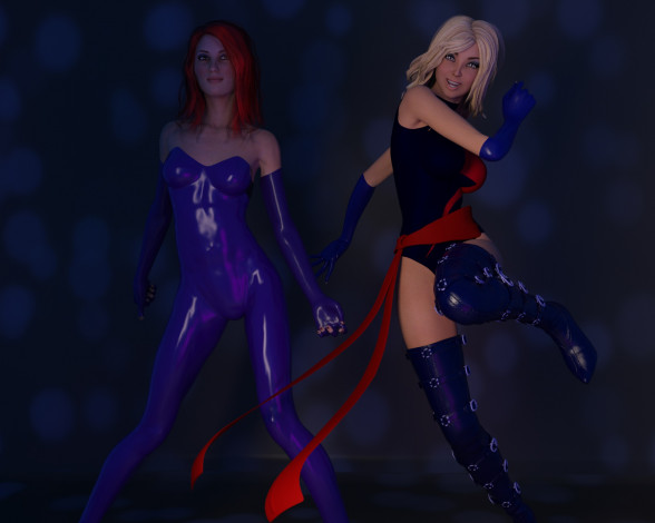 Обои картинки фото 3д графика, люди , people, девушки, взгляд, фон