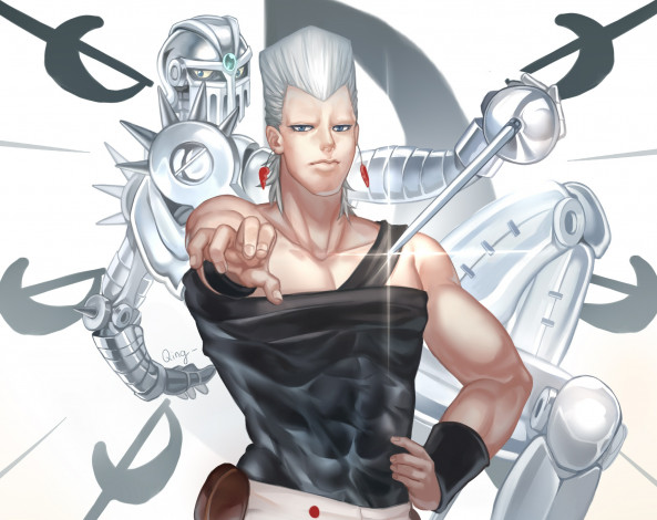 Обои картинки фото аниме, jojo`s bizarre adventure, парень