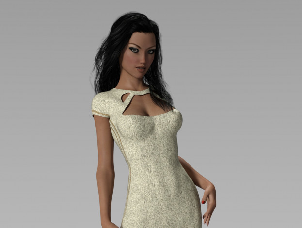 Обои картинки фото 3д графика, люди , people, девушка, взгляд, фон