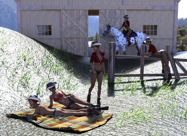 Обои картинки фото 3д графика, люди , people, девушки, взгляд, фон