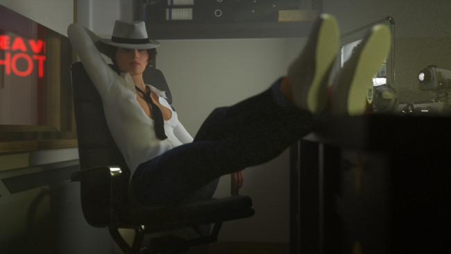 Обои картинки фото 3д графика, люди , people, фон, взгляд, девушка