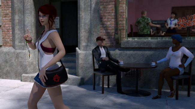 Обои картинки фото 3д графика, люди , people, взгляд, девушка, фон